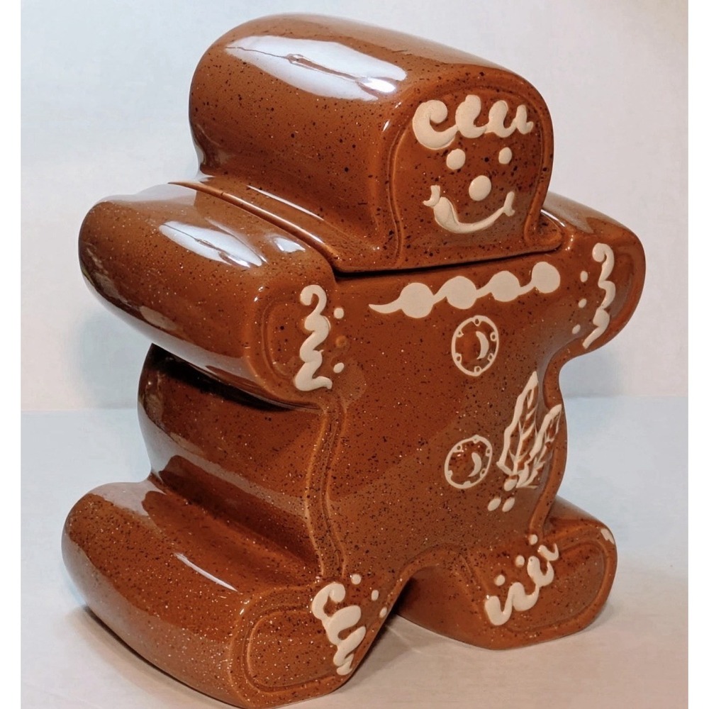 The Cooks Bazaar Gourmet Collection Ceramic Gingerbread Cookie Jar Mint!